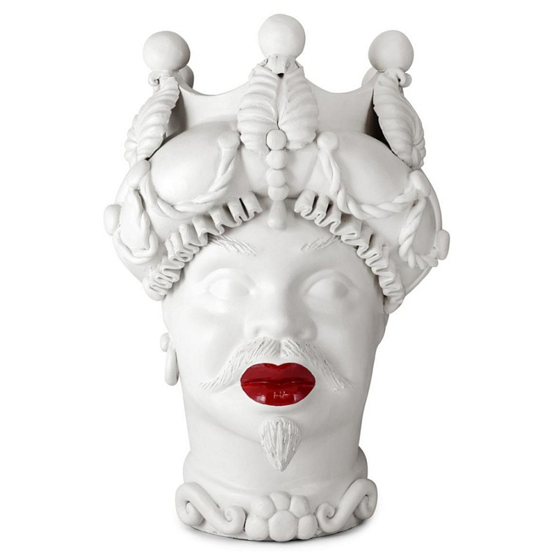 Ваза Vase Moro Man Baroque Matt Lipstick Белый Красный Ваза Vase Moro Man Baroque Matt Lipstick Белый Красный в Орле | Loft Concept