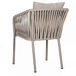 Стул серо-бежевый с декоративным плетением на спинке и подлокотниках Chair Weave варинант исполнения - 5 | Loft Concept в Орле