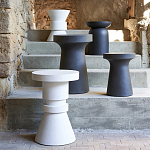 Приставной стол из искусственного камня Chess White варинант исполнения - 3 | Loft Concept в Орле