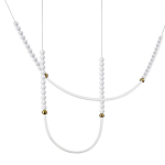 Подвесной светильник с 3-мя изогнутыми плафонами и белыми декоративными шариками PEARLS Suspension варинант исполнения - 1 | Loft Concept в Орле