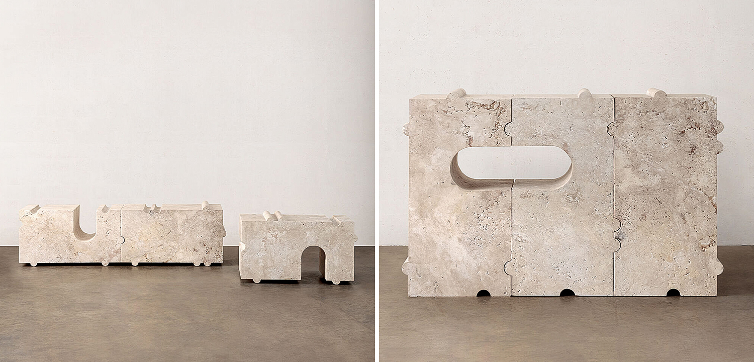 Модульная каменная скамья Hume Modular Stone Bench дизайн Kelly Wearstler Модульная каменная скамья Hume Modular Stone Bench дизайн Kelly Wearstler - Loft-Concept в Орле