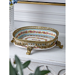 Чаша с цветочным орнаментом на бронзовых ножках Eden Garden варинант исполнения - 3 | Loft Concept в Орле