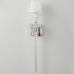 Бра с белым текстильным абажуром и хрустальными подвесками с декоративной кисточкой Lustre Reverie варинант исполнения - 7 | Loft Concept в Орле