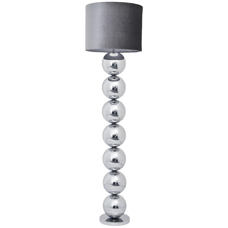 Торшер с основанием в виде металлических сфер Balance Floor Lamp Chrome Серый Хром Торшер с основанием в виде металлических сфер Balance Floor Lamp Chrome Серый Хром в Орле | Loft Concept