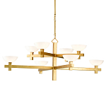 Люстра золотая с 8-ю молочными плафонами в виде чаши Tiers of Clear Lines варинант исполнения - 1 | Loft Concept в Орле