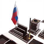 Настольный письменный набор из природного камня обсидиана с декором в виде Коня Team leader варинант исполнения - 5 | Loft Concept в Орле