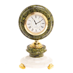 Часы настольные бронзовые из натуральных камней Мрамор и Змеевик Stone Clock варинант исполнения - 10 | Loft Concept в Орле