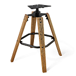 Барный стул со спинкой и мягкой обивкой с ромбами на 4-х деревянных ножках Бежевый Велюр Ava Charm варинант исполнения - 5 | Loft Concept в Орле