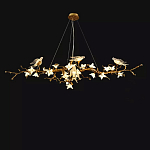 Люстра в виде золотой ветки с цветами и птичками Marvelous Garden варинант исполнения - 9 | Loft Concept в Орле