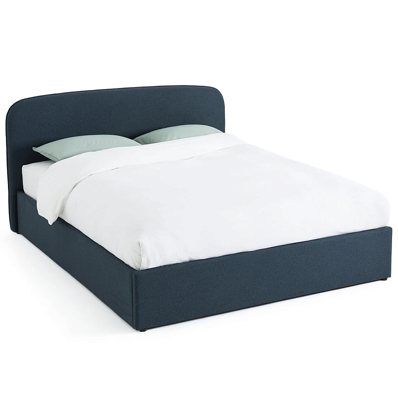 Двуспальная кровать с подъемным механизмом Mathise Bed Deep Blue Темно-синий в Орле | Loft Concept 