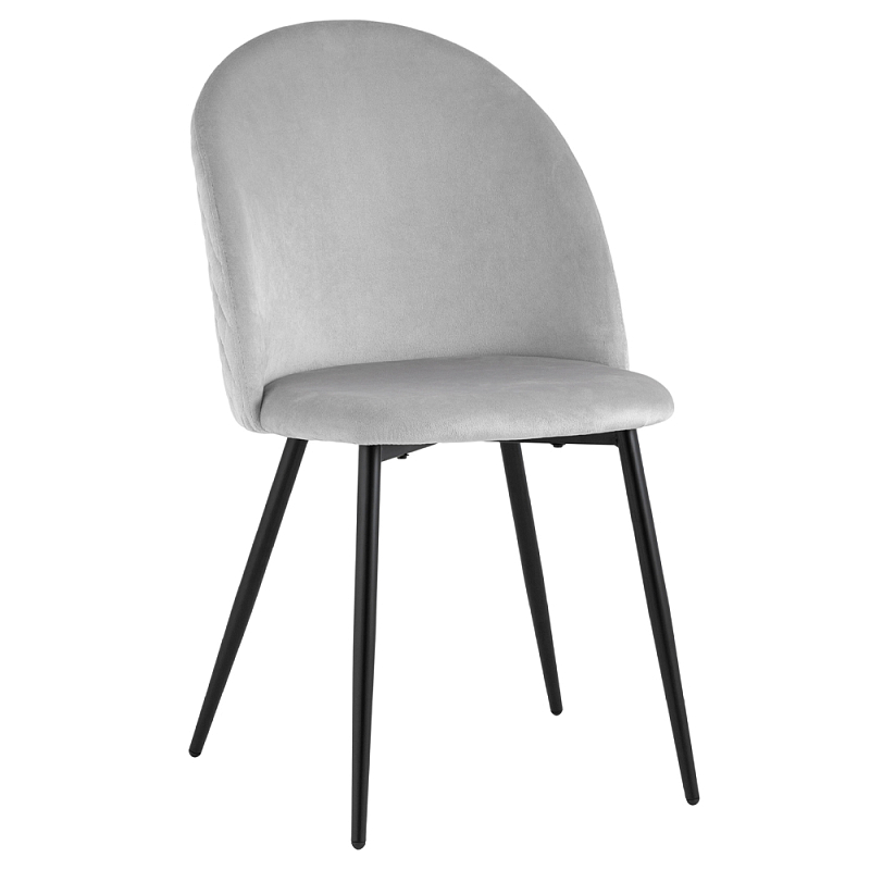 Мягкий стул в сером велюре Miruna Chair Черный Серый в Орле | Loft Concept 