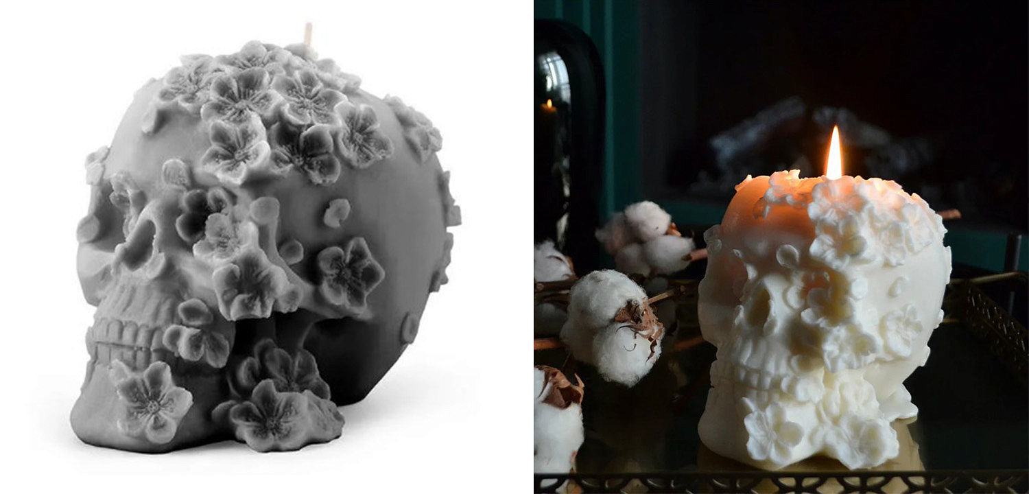 Свеча Gray Flowers Skull Свеча Gray Flowers Skull - Loft-Concept в Орле