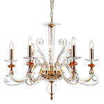 Люстра с 6-ю лампочками и изогнутыми прозрачными элементами из стекла Twisted Glass Candles Chandelier варинант исполнения - 1 | Loft Concept в Орле