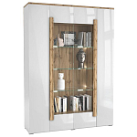 Шкаф-витрина с белым глянцевым фасадом 4-х дверная Grace of Furniture варинант исполнения - 1 | Loft Concept в Орле