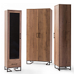 Шкаф-витрина в стиле лофт с чёрной стеклянной дверью Urban Style Space 2 варинант исполнения - 4 | Loft Concept в Орле