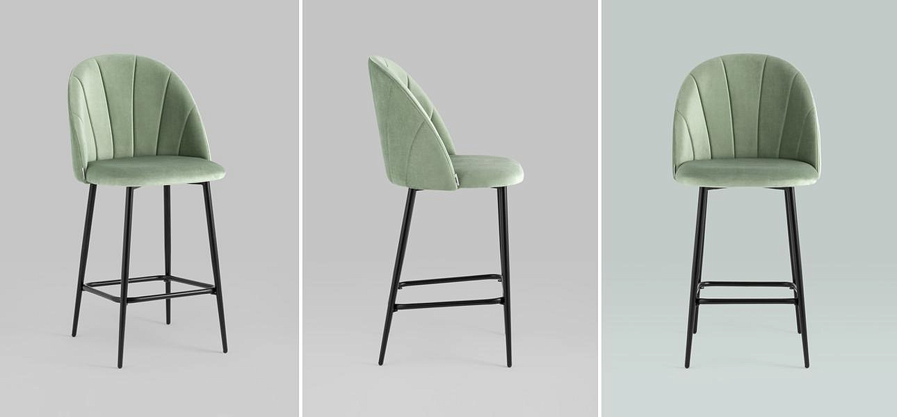 Барный Стул Balsari S Chair Фисташковый Велюр Барный Стул Balsari S Chair Фисташковый Велюр - Loft-Concept в Орле