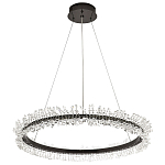 Кольцевая люстра с хрустальным декором Rowan Crystal Ring Horizontal Black Chandelier варинант исполнения - 2 | Loft Concept в Орле