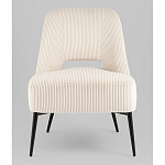 Кресло лаунж Бостон велюр рельефный молочный на черных ножках варинант исполнения - 4 | Loft Concept в Орле