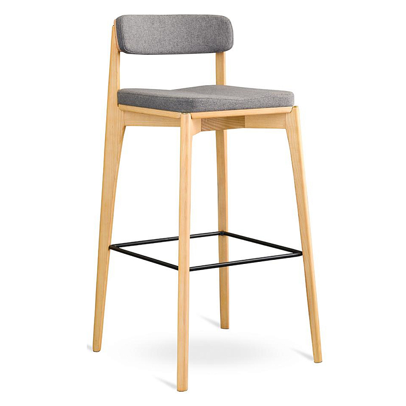 Барный стул из массива ясеня Elegant Ash Shape Ясень Серый Бежевый в Орле | Loft Concept 