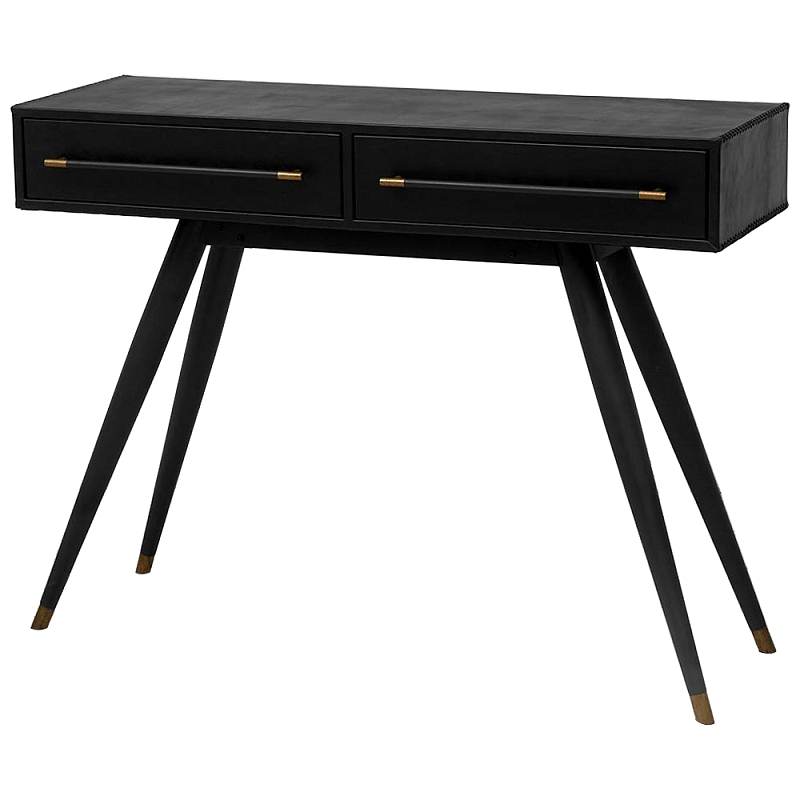 Консоль с 2-мя ящиками Idoya Black Console Черный Латунь Консоль с 2-мя ящиками Idoya Black Console Черный Латунь в Орле | Loft Concept