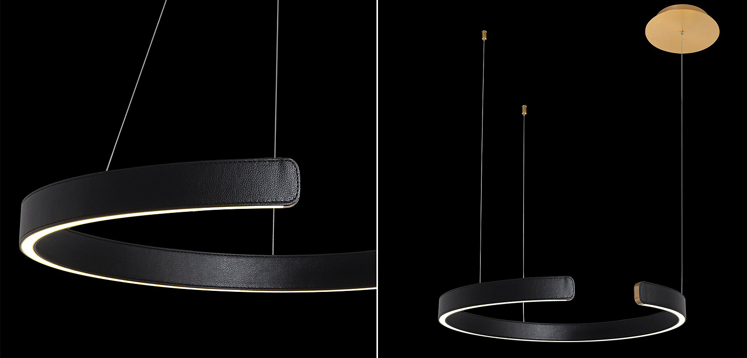 Подвесной светильник Half Ring black leather 60 Подвесной светильник Half Ring black leather 60 - Loft-Concept в Орле