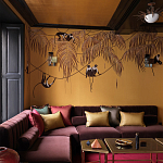 Обои с вышивкой ручной работы Étienne Original colourway on wool sateen варинант исполнения - 2 | Loft Concept в Орле