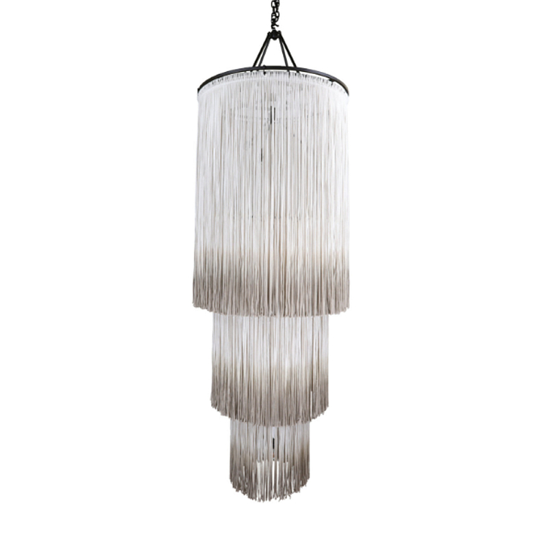 Люстра круглая трехъярусная из бахромы Milk Gradient Braided Fringe Молочный Люстра круглая трехъярусная из бахромы Milk Gradient Braided Fringe Молочный в Орле | Loft Concept