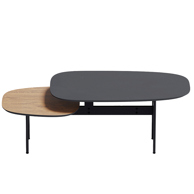 Step журнальный столик из натурального дуба и металла Черный Светлый дуб в Орле | Loft Concept 