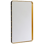Зеркало прямоугольное в металлической раме с кожаной отделкой Loft in Reflection варинант исполнения - 1 | Loft Concept в Орле
