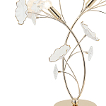 Настольная лампа с изогнутыми золотыми ветвями и белыми лепестками Wintery flovers варинант исполнения - 1 | Loft Concept в Орле