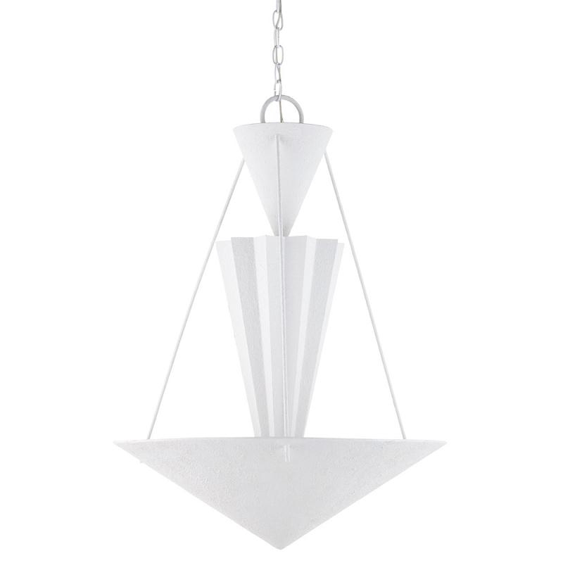 Люстра светодиодная белая геометрической формы с рифленым плафоном White Geometric Lamps Белый в Орле | Loft Concept 