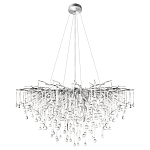 Люстра подвесная с прозрачными стеклянными подвесками в форме капель Диаметр 100 см Droplet Chandelier варинант исполнения - 12 | Loft Concept в Орле