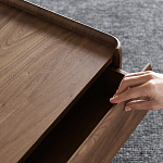 Прикроватный деревянный столик с 2-мя ящиками Moon Walnut Furniture варинант исполнения - 9 | Loft Concept в Орле