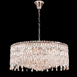 Люстра круглая с хрустальными подвесками на серебряном каркасе Roul Crystal Light варинант исполнения - 7 | Loft Concept в Орле