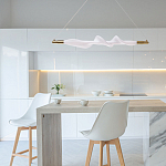 Люстра горизонтальная с волнистым белым плафоном Golden Swirl варинант исполнения - 11 | Loft Concept в Орле