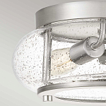 Потолочный светильник цвета никель с плафоном из прозрачного фактурного стекла Quoizel варинант исполнения - 2 | Loft Concept в Орле