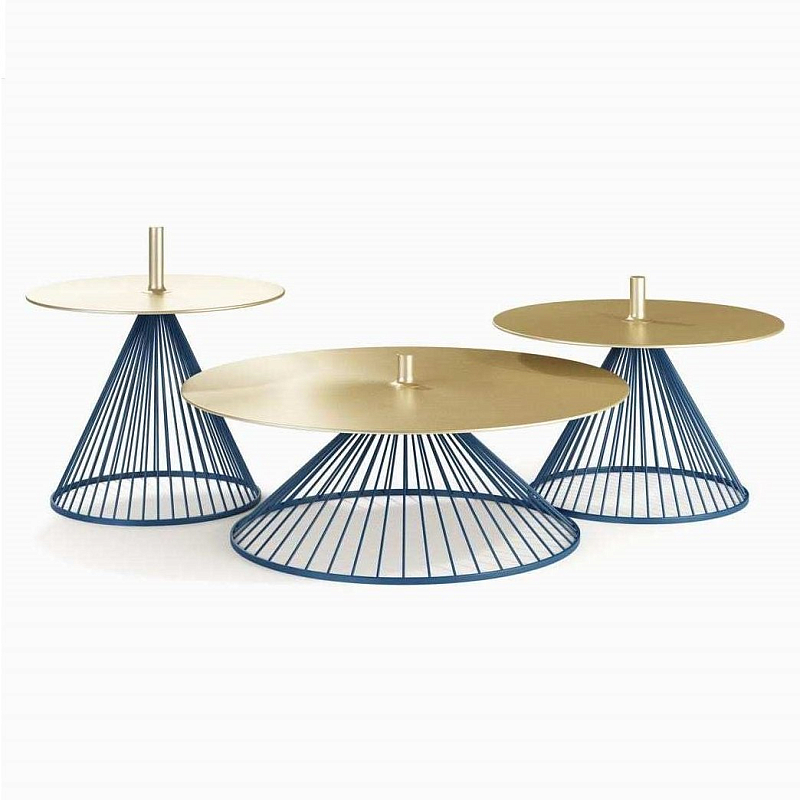 Кофейный стол Lucerne cocktail table Латунь Синий Кофейный стол Lucerne cocktail table Латунь Синий в Орле | Loft Concept