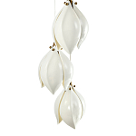 Подвесной светильник светодиодный с 6-ю белыми плафонами в виде цветов Flower Light Gold варинант исполнения - 3 | Loft Concept в Орле