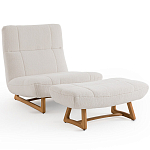 Кресло с обивкой букле Lino White  Boucle Armchair варинант исполнения - 6 | Loft Concept в Орле