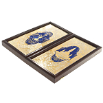 Нарды настольные из натурального камня лазурит и долерит Backgammon from Stone варинант исполнения - 14 | Loft Concept в Орле