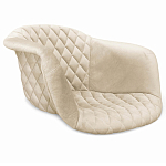 Барный стул со спинкой и подлокотниками на 4-х деревянных ножках Кремовый Велюр Ava Charm варинант исполнения - 2 | Loft Concept в Орле