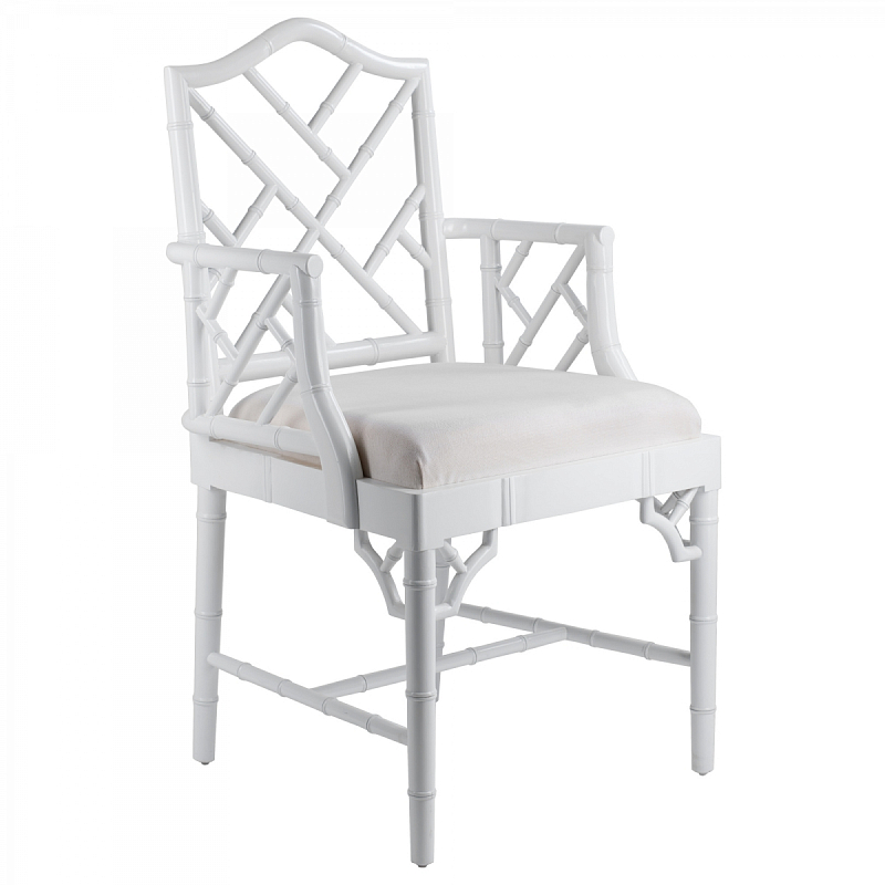 White Chippendale Arm Chair Белый White Chippendale Arm Chair Белый в Орле | Loft Concept