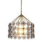 Люстра подвесная с круглыми дисками из серого фактурного стекла с белым матовым шаром внутри Quintiesse варинант исполнения - 1 | Loft Concept в Орле