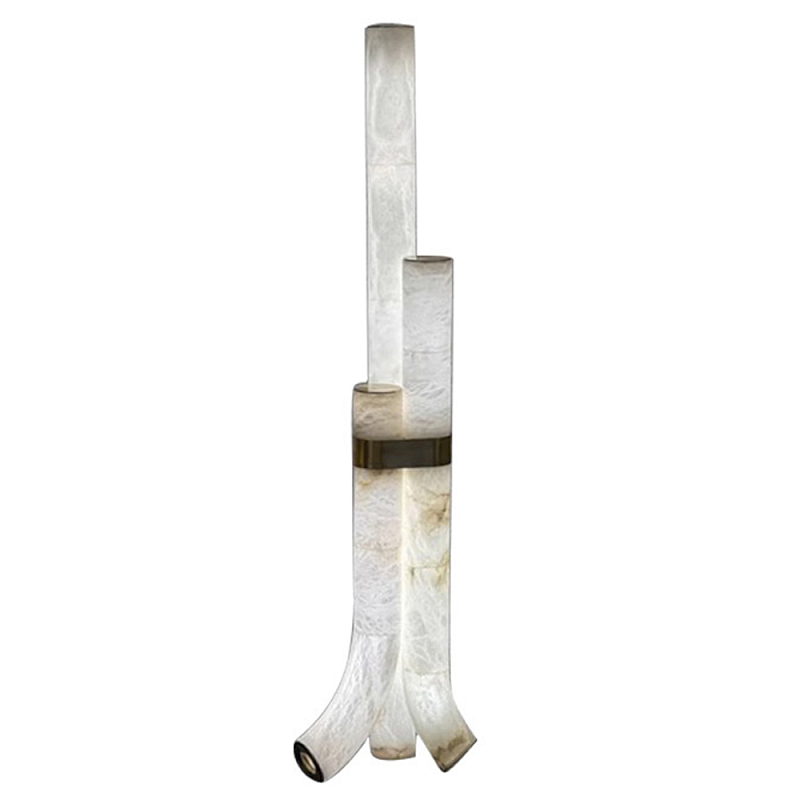 Торшер геометрический с тремя мраморными плафонами Marble Tripod Белый Торшер геометрический с тремя мраморными плафонами Marble Tripod Белый в Орле | Loft Concept