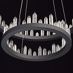 Люстра с двумя кольцами черного цвета с хрустальными элементами QUARTZ CRYSTAL варинант исполнения - 10 | Loft Concept в Орле