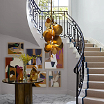 Люстра креативная из дисков цвета латунь Constellation Light and Style варинант исполнения - 5 | Loft Concept в Орле