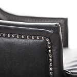 Кресло из натуральной кожи на 4-х деревянных ножках из массива бука Daniel Leather Armchair black варинант исполнения - 4 | Loft Concept в Орле