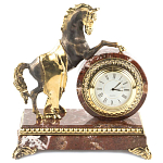 Часы настольные бронзовые с декором в виде коня Horse Stone Clock варинант исполнения - 1 | Loft Concept в Орле