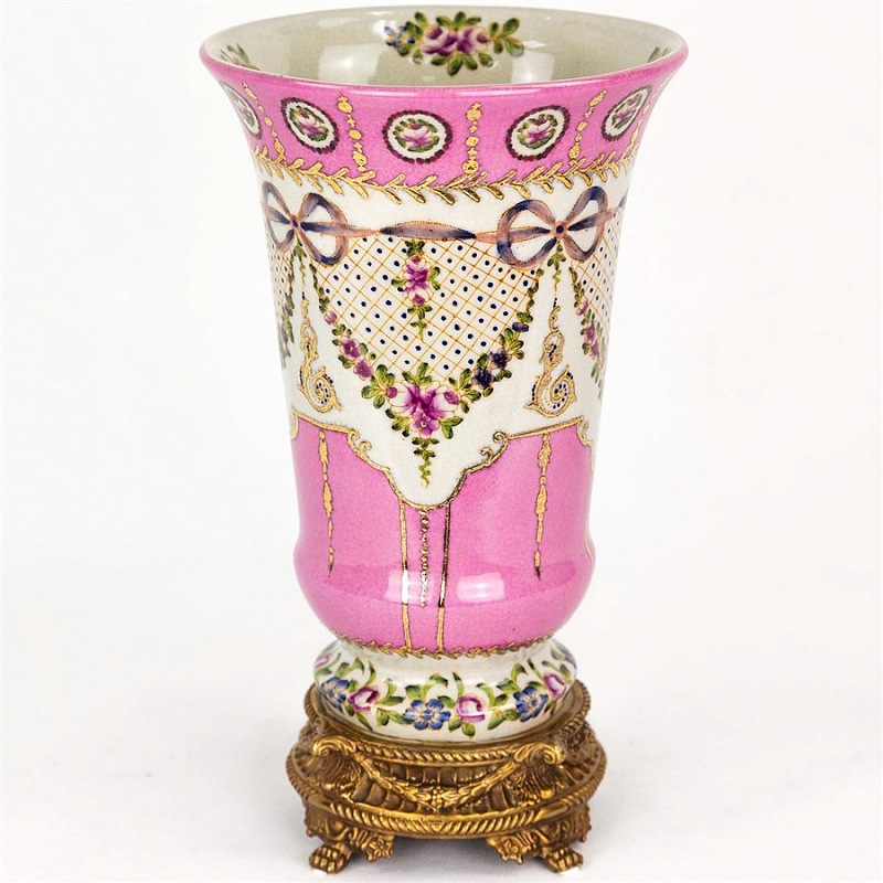 Фарфоровая ваза Pink Porcelain Vase Розовый (Rose) Бронза Фарфоровая ваза Pink Porcelain Vase Розовый (Rose) Бронза в Орле | Loft Concept