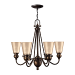 Люстра бронзового цвета с конусными плафонами из бежевого стекла Hinkley варинант исполнения - 2 | Loft Concept в Орле